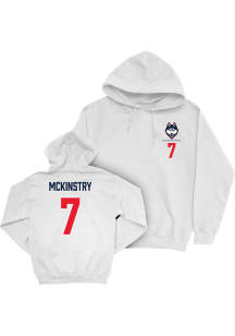 Tyler Mckinstry Campus Ink UConn Huskies Youth NIL Logo Long Sleeve Player Hoodie White