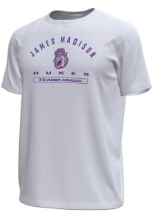 Under Armour James Madison Dukes White Name Tech Stretch Short Sleeve T Shirt