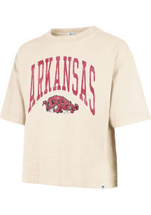 47 Arkansas Razorbacks Womens White Mindi Short Sleeve T-Shirt