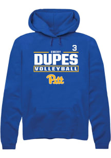 Emery Dupes Pitt Panthers Mens Blue NIL Stacked Box Player Hood