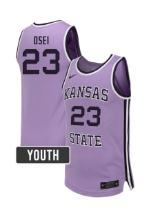 Stephen Osei  Nike K-State Wildcats Youth NIL Name And Number Lavender Basketball Jersey