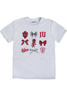 Indiana Hoosiers Girls White Coquette Collage Short Sleeve Tee