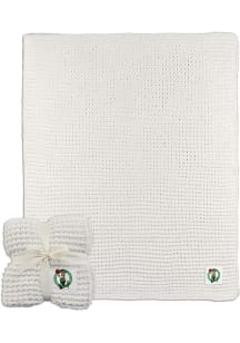 Boston Celtics Primary Cable Knit Fleece Blanket - White