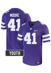 Ashton Moore K-State Wildcats Youth Purple Nike NIL Name And Number Football Jersey