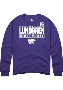 Cadence Lundgren K-State Wildcats Mens Purple NIL Stacked Box Player Crew