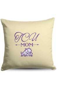 TCU Horned Frogs Mom 18x18 Throw Pillow - White