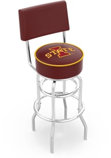 Iowa State Cyclones Double-Ring Swivel with Back Pub Stool - Black