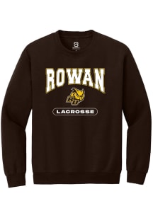Summit Sportswear Rowan University Mens Brown Lacrosse Long Sleeve Crew Sweatshirt