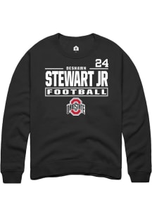 Deshawn Stewart Jr Ohio State Buckeyes Mens Black Football NIL Stacked Box Player Crew
