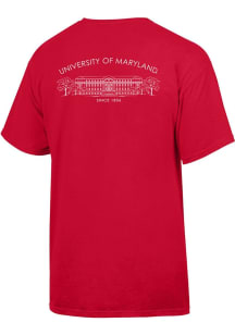 Gear For Sports Maryland Terrapins Womens Red Campus Illustration Short Sleeve T-Shirt