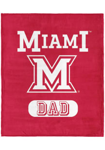 Miami RedHawks Dad Silk Touch Fleece Blanket - Red