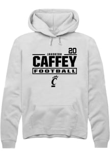 Jakorion Caffey Cincinnati Bearcats Mens White Football NIL Stacked Box Player Hood
