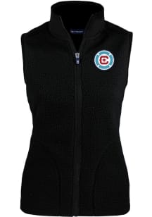 Cutter and Buck Chicago Fire Womens Black Cascade Sherpa Vest