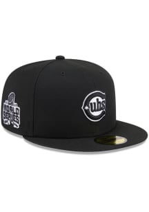 New Era Chicago Cubs Mens Black Evergreen Side Patch 59FIFTY Fitted Hat