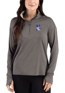 Cutter and Buck Northwestern Wildcats Womens Black Forge Eco Qtr Zip