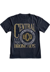 Blue 84 Central Oklahoma Bronchos Navy Blue Overdyed First Dibs Short Sleeve T Shirt