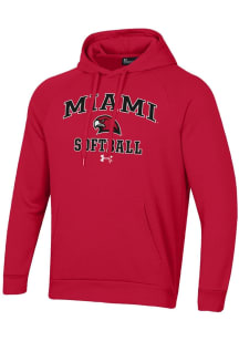 Under Armour Miami RedHawks Mens Red Softball Rival Long Sleeve Hoodie