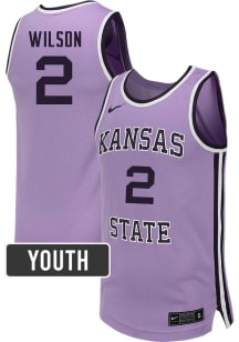 Exavier Wilson  Nike K-State Wildcats Youth NIL Name And Number Lavender Basketball Jersey