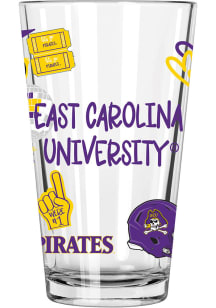 East Carolina Pirates 16oz Pint Glass - Black