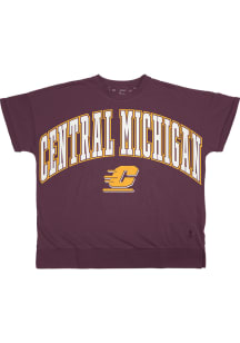 Pressbox Central Michigan Chippewas Womens Maroon Janise Short Sleeve T-Shirt