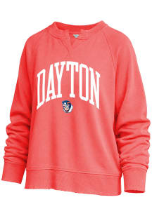 Dayton Flyers Womens Red Willow Washed Crew Sweatshirt