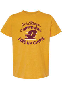 Summit Sportswear Central Michigan Chippewas Youth Gold Team Chant Short Sleeve T-Shirt