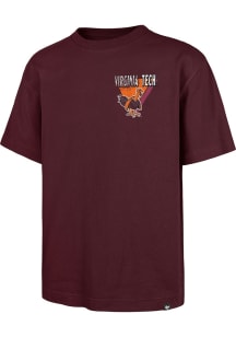 47 Virginia Tech Hokies Maroon Under Bar Football Foundation Short Sleeve Fashion T Shirt