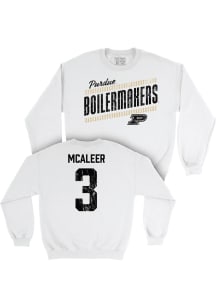 Ryan McAleer  Campus Ink Purdue Boilermakers Youth White NIL Slant Long Sleeve Crew Sweatshirt