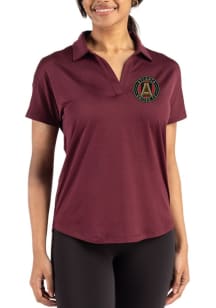 Cutter and Buck Atlanta United FC Womens Burgundy Coastline Short Sleeve Polo Shirt