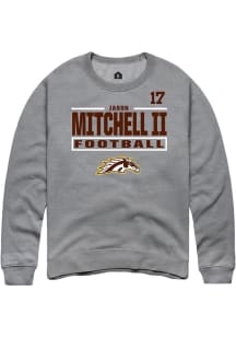 Jason Mitchell II Western Michigan Broncos Mens Grey Football NIL Stacked Box Player Crew