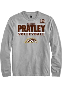 Cassidy Pratley Western Michigan Broncos Grey NIL Stacked Box Long Sleeve Player T Shirt