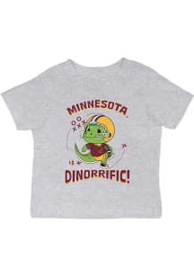 Vive La Fete Minnesota Golden Gophers Infant Dino-Riffic Short Sleeve T-Shirt Grey