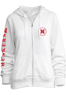 Nebraska Cornhuskers Womens White Comfy Long Sleeve Full Zip Jacket