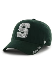 47 Michigan State Spartans Green Sparkle Clean Up Womens Adjustable Hat