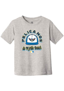 Summit Sportswear Myrtle Beach Pelicans Toddler Grey Circle Cap Copa Short Sleeve T-Shirt