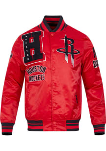 Pro Standard Houston Rockets Mens Red Mash Up Satin Light Weight Jacket