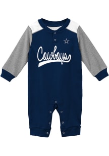 Dallas Cowboys Baby Navy Blue Scrimmage Long Sleeve One Piece