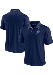 Dallas Cowboys Mens Grey POLY TEXTURED Short Sleeve Polo