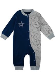 Dallas Cowboys Baby Navy Blue Coverall Graphic Long Sleeve One Piece