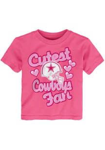 Dallas Cowboys Infant Girls Cutest Fan Design Short Sleeve T-Shirt Pink