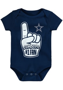 Dallas Cowboys Baby Navy Blue No Touch Zone Short Sleeve One Piece