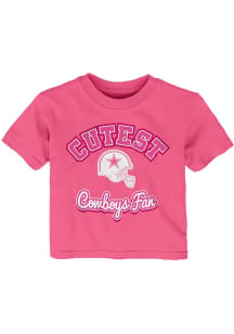 Dallas Cowboys Infant Girls Cutest Fan Short Sleeve T-Shirt Pink