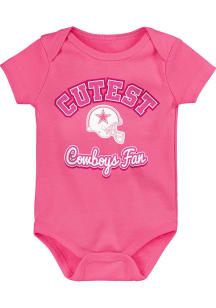 Dallas Cowboys Baby Pink Cutest Fan Design Short Sleeve One Piece