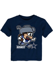 Rowdy Dallas Cowboys Infant Mascot Sizzle Short Sleeve T-Shirt Navy Blue