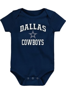 Dallas Cowboys Baby Navy Blue #1 Designed Short Sleeve One Piece