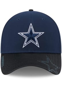 New Era Dallas Cowboys Mens Navy Blue 2T Visor Hit 39THIRTY Flex Hat