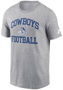 Nike Dallas Cowboys Grey Rewind Logo Essential Short Sleeve T Shirt