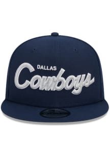New Era Dallas Cowboys Navy Blue Evergreen Script 9FIFTY Mens Snapback Hat
