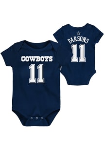 Micah Parsons Dallas Cowboys Baby Navy Blue Mainliner NN Short Sleeve One Piece