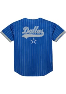 Dallas Cowboys Mens Blue Mesh Retro Baseball Jersey